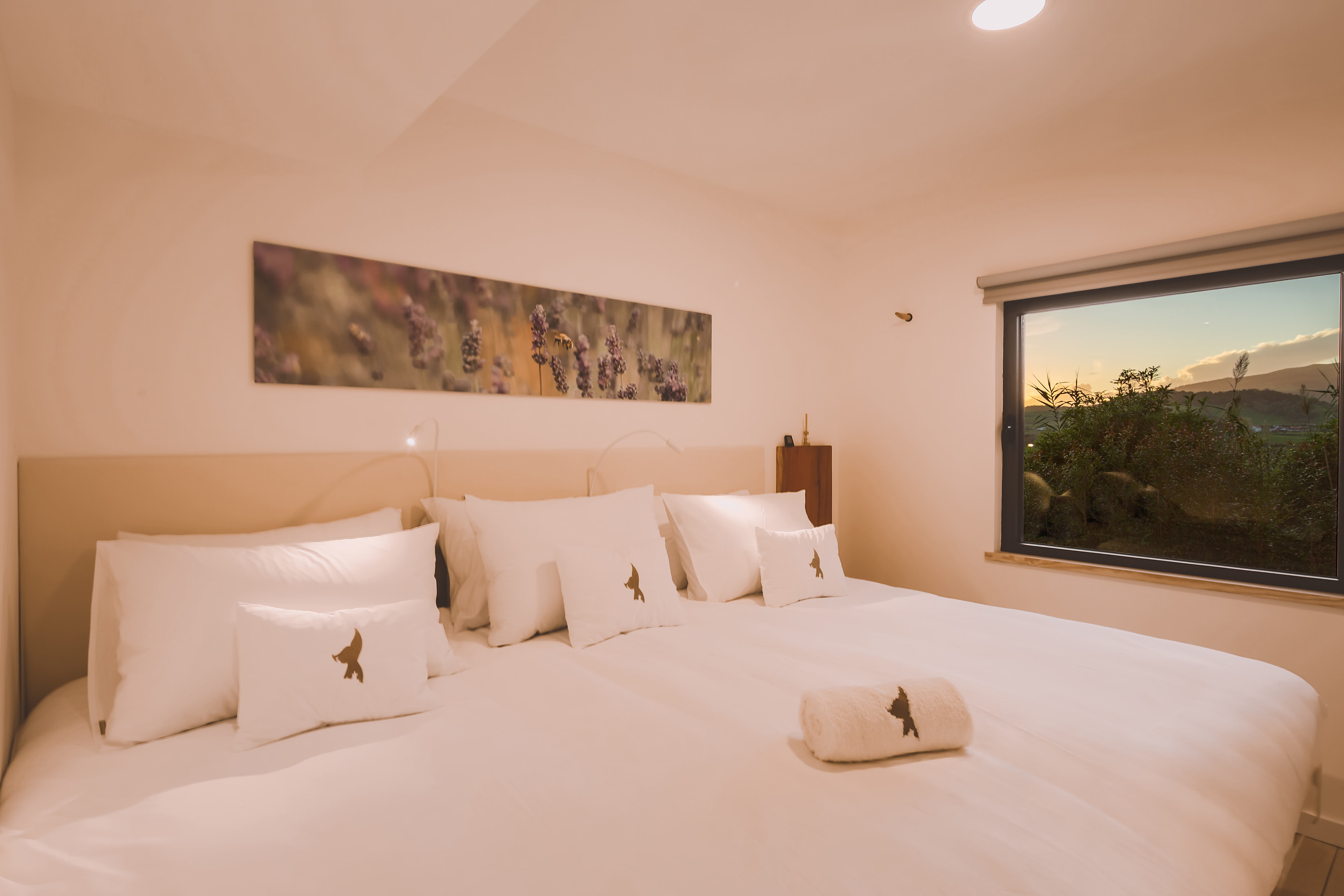 Interior of the Mountain Twin Room at Casa Espalamaca, Faial Azores, twin suite Azores, private accommodation Faial, Faial mountain views, Horta city, Atlantic Coast retreat, Mountain Twin Room, Atlantic Coast retreat, Mountain Twin Room Faial, Horta city, twin room Azores, Mountain Twin room Faial